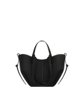 Cyme Mini Textured Black with Ecru Stitching – front
