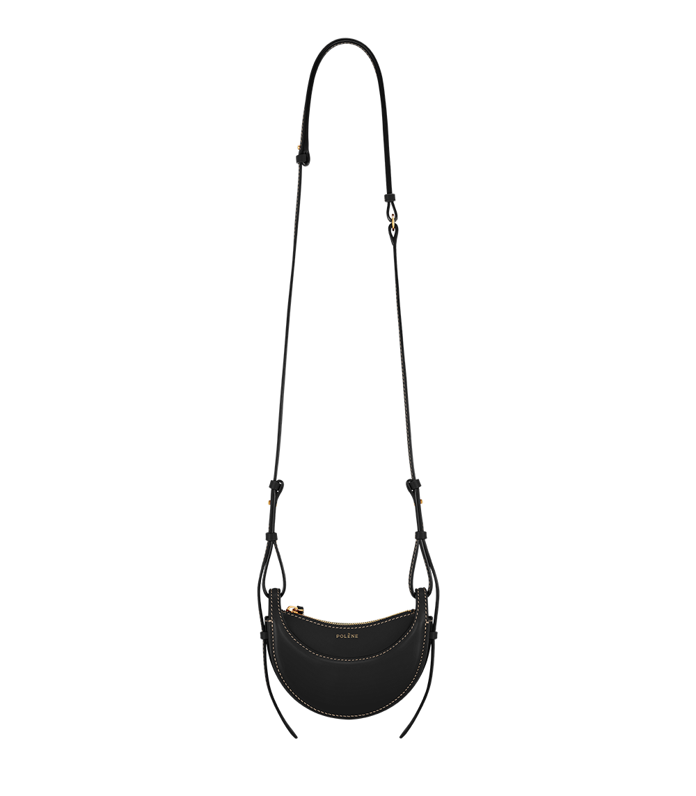 Numéro Dix Micro Smooth Black with Ecru Stitching – front