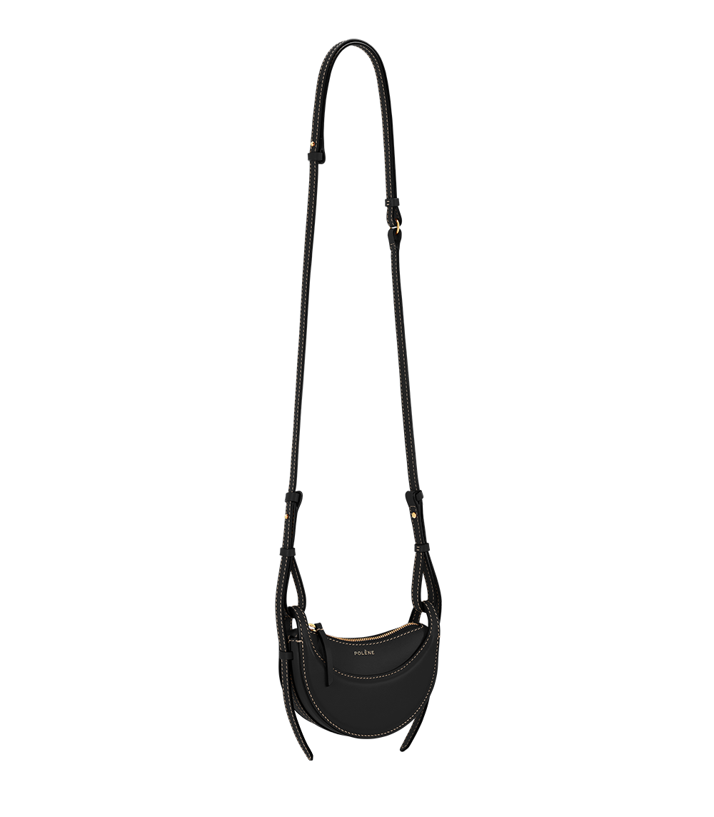 Numéro Dix Micro Smooth Black with Ecru Stitching – side